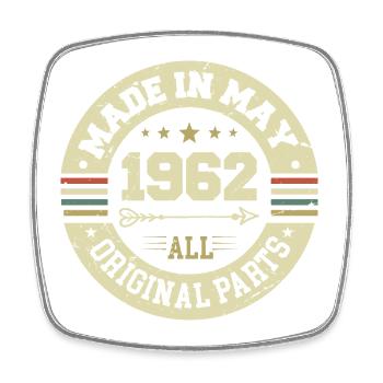 Mai 1962 Jahrestag Mai 1962 Geburtstag May 1962 - Viereckiger Kühlschrankmagnet - Weiß - Vorne