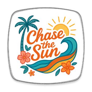 chase the sun | Sommer Design - Viereckiger Kühlschrankmagnet - Weiß - Vorne