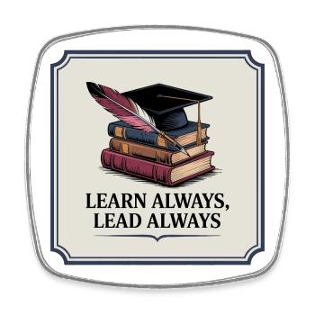 Learn Always, Lead Always - Square fridge magnet - white - Front