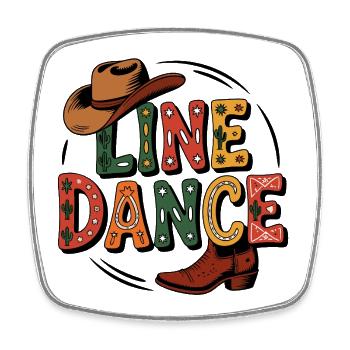 Line Dance mein Hobby - meine Passion - Viereckiger Kühlschrankmagnet - Weiß - Vorne