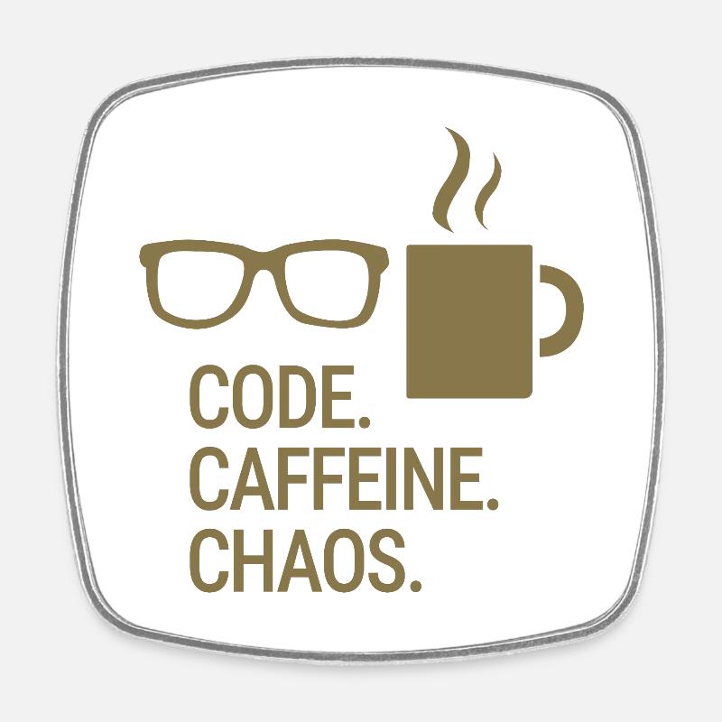 Code. Caféine. Chaos. - Magnet carré - blanc