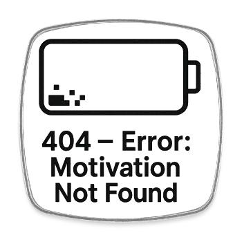 Error 404 Motivation Not Found - Square fridge magnet - white - Front