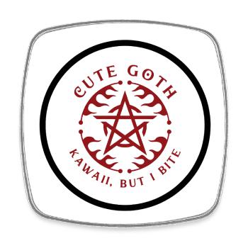 Niedliches Goth-Pentagramm-Wappen - Viereckiger Kühlschrankmagnet - Weiß - Vorne