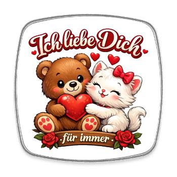 Valentine's Day Gift – I Love You Forever - Square fridge magnet - white - Front