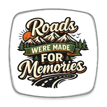 Routes for our memories - Square fridge magnet - white - Front