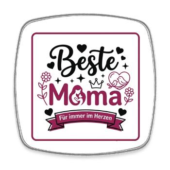 Beste Mom: Für immer im Herzen - Viereckiger Kühlschrankmagnet - Weiß - Vorne
