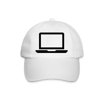 Laptop icon - Baseballkappe - Weiß/Weiß - Vorne