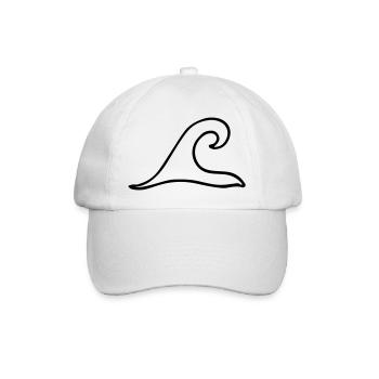 Welle,Sommer,Meer,Bewegung,Abenteuer,surfen - Baseballkappe - Weiß/Weiß - Vorne