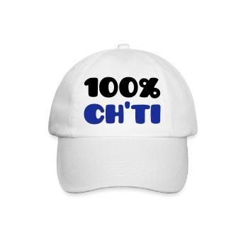 Ch'ti 100% (V) - Baseballkappe - Weiß/Weiß - Vorne