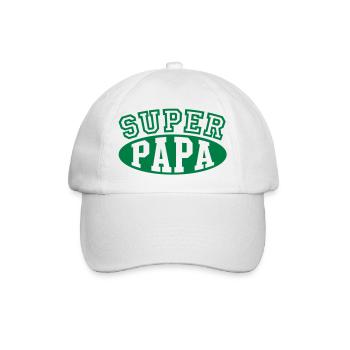 Super Papa - Baseballkappe - Weiß/Weiß - Vorne