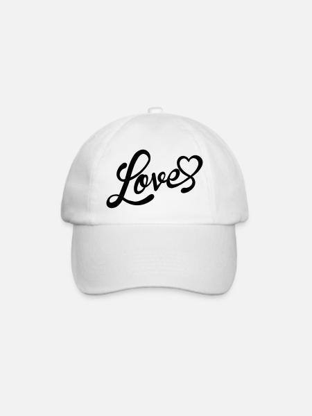 love - Baseballkappe - Weiß/Weiß