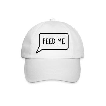 FEED ME Sprechblase nach unten - Baseballkappe - Weiß/Weiß - Vorne