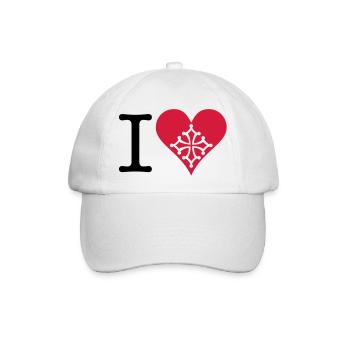 Ich liebe Okzitanisch 2C - Baseballkappe - Weiß/Weiß - Vorne