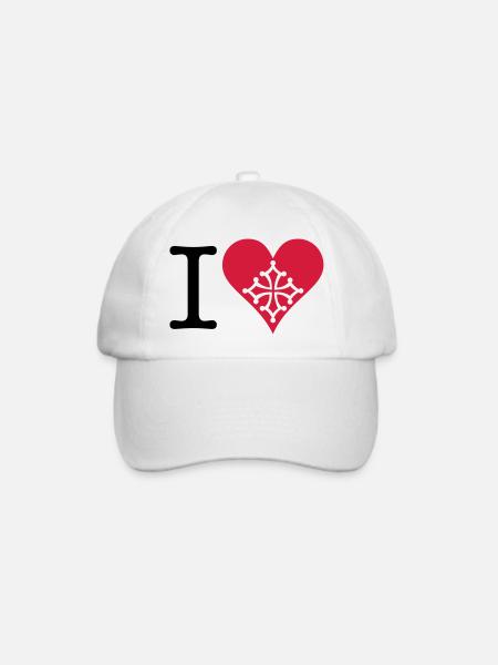 Ich liebe Okzitanisch 2C - Baseballkappe - Weiß/Weiß