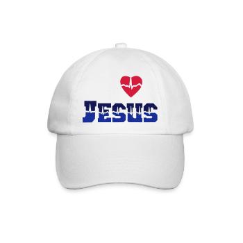 Jesus liebt ... - Baseballkappe - Weiß/Weiß - Vorne