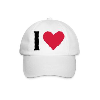 I love ... - Baseballkappe - Weiß/Weiß - Vorne