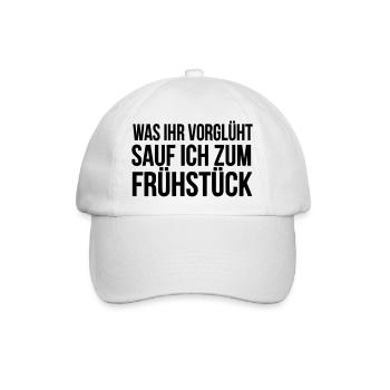 saufen - Baseballkappe - Weiß/Weiß - Vorne