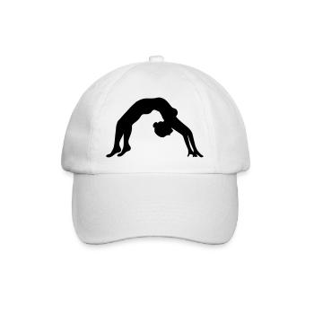 bruecke boden fitness spagat gymnastik frau yoga s - Baseballkappe - Weiß/Weiß - Vorne