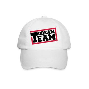 Text Logo Design Freunde Paar Pärchen Dream Team - Baseballkappe - Weiß/Weiß - Vorne