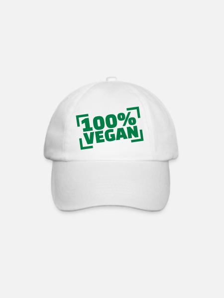 Vegan - Baseballkappe - Weiß/Weiß