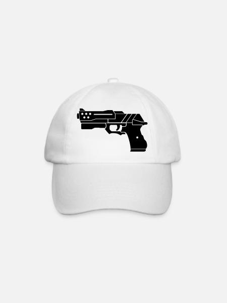 Pistole (Gun) - Baseballkappe - Weiß/Weiß