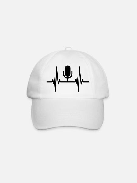 Puls Herzschlag Mikrofon - Baseballkappe - Weiß/Weiß