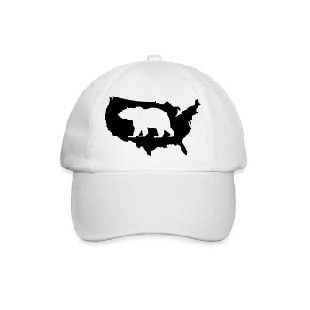 USA Amerika Grizzly Braunbär Naturwunder Abenteuer - Baseballkappe - Weiß/Weiß - Vorne