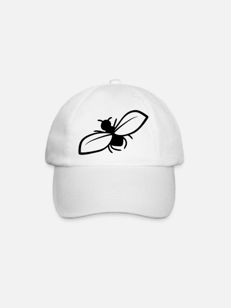 Design Nervige Fliege - Baseballkappe - Weiß/Weiß