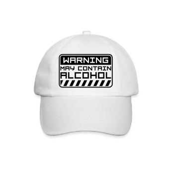May Contain Alcohol Warning - Baseballkappe - Weiß/Weiß - Vorne