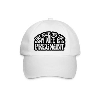 my wife is pregnant - Baseballkappe - Weiß/Weiß - Vorne