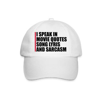 speak lyrics and sarcasm - Baseballkappe - Weiß/Weiß - Vorne