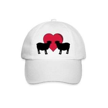 sheep love - Baseballkappe - Weiß/Weiß - Vorne