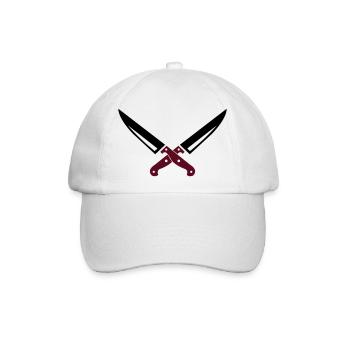 messer 01 - Baseballkappe - Weiß/Weiß - Vorne