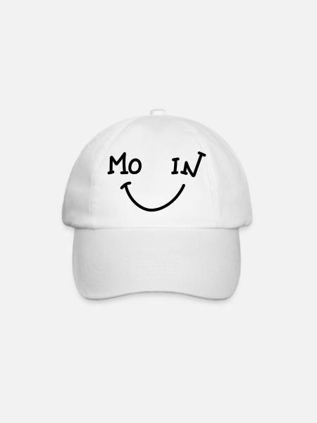 Lächelnder Moin Moment - Baseballkappe - Weiß/Weiß