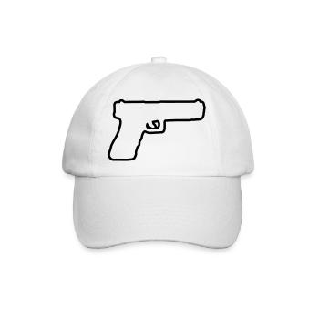 gun design 01 - Baseballkappe - Weiß/Weiß - Vorne