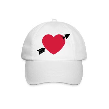 Herz Mit Liebespfeil (Verliebt / Valentinstag 2C) - Baseballkappe - Weiß/Weiß - Vorne