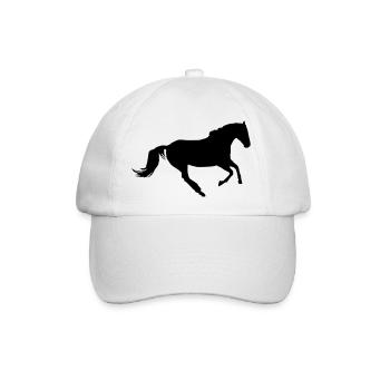 Pferd im Galopp - Baseballkappe - Weiß/Weiß - Vorne