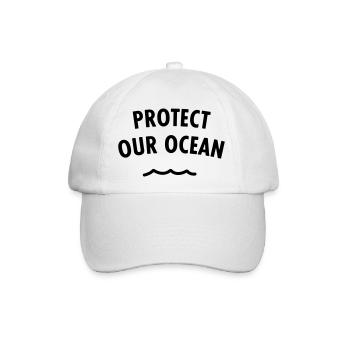 Protect Our Ocean - Baseballkappe - Weiß/Weiß - Vorne