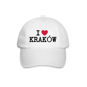 Ich liebe KRAKAU Krakau Polen - Baseballkappe - Weiß/Weiß - Vorne