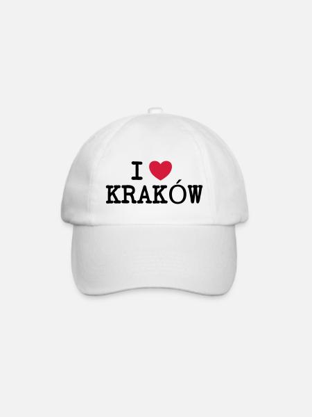 Ich liebe KRAKAU Krakau Polen - Baseballkappe - Weiß/Weiß