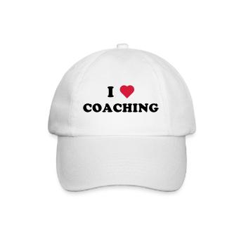 I LOVE COACHING (schwarz) - Baseballkappe - Weiß/Weiß - Vorne