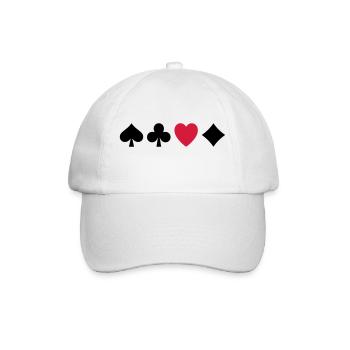 Poker Liebe - Baseballkappe - Weiß/Weiß - Vorne