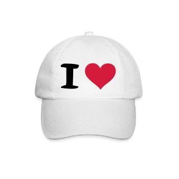 i heart - Baseballkappe - Weiß/Weiß - Vorne
