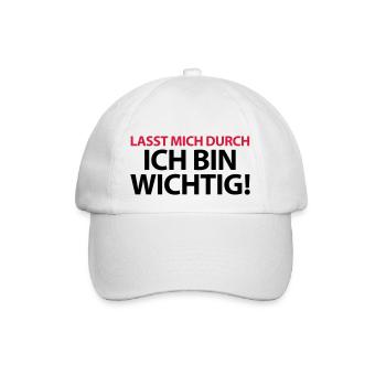 Lasst mich durch ich bin wichtig Chef Boss Kapitän - Baseballkappe - Weiß/Weiß - Vorne