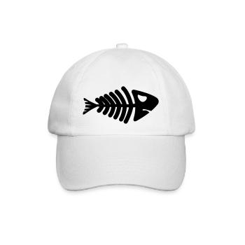 fish skeleton bone tail - Baseballkappe - Weiß/Weiß - Vorne