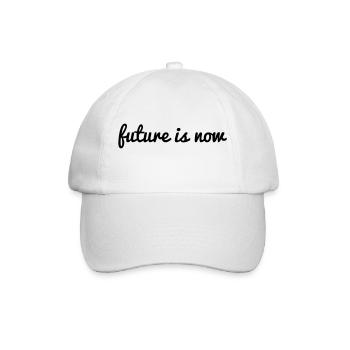 future is now Zukunft ist jetzt Spruch deep cool - Baseballkappe - Weiß/Weiß - Vorne
