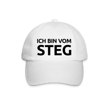 Ich bin vom Steg schwarz - Baseballkappe - Weiß/Weiß - Vorne