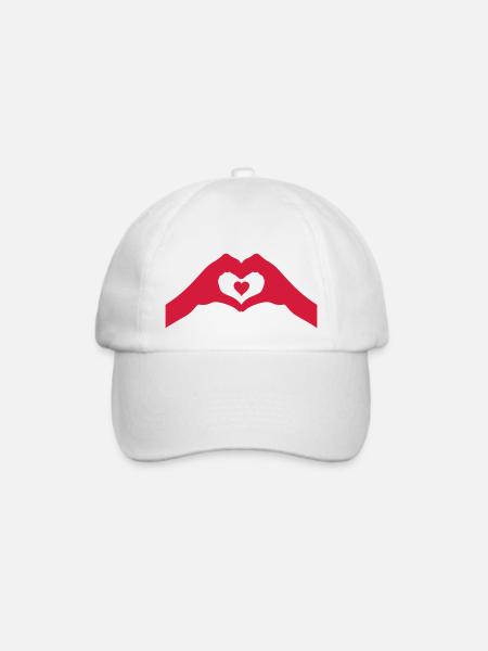 hände herz - Baseballkappe - Weiß/Weiß