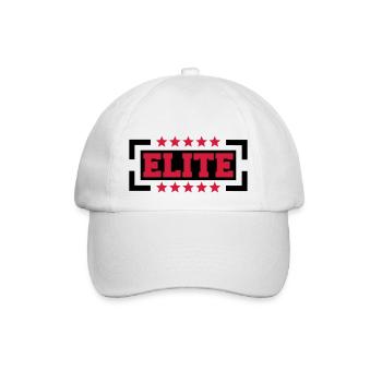 Elite Logo - Baseballkappe - Weiß/Weiß - Vorne