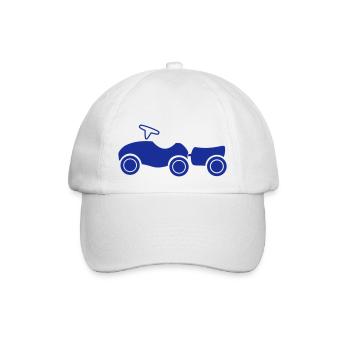 Rutscheauto mit Anhänger - Baseballkappe - Weiß/Weiß - Vorne